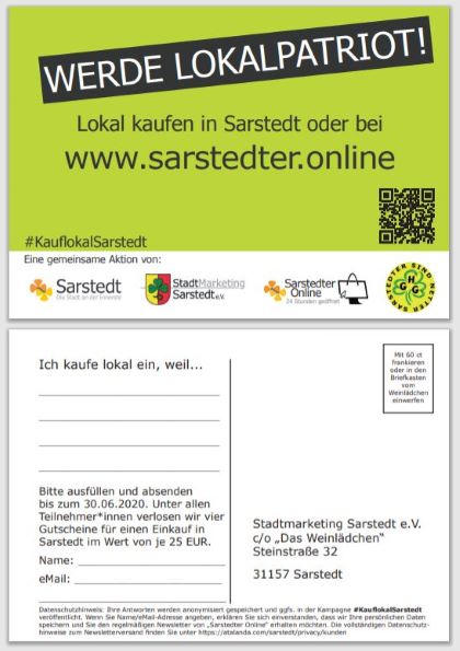#KauflokalSarstedt - Postkarte